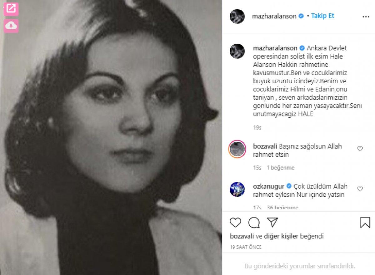 Mazhar Alanson'un ilk eşi Hale Alanson hayatını kaybetti