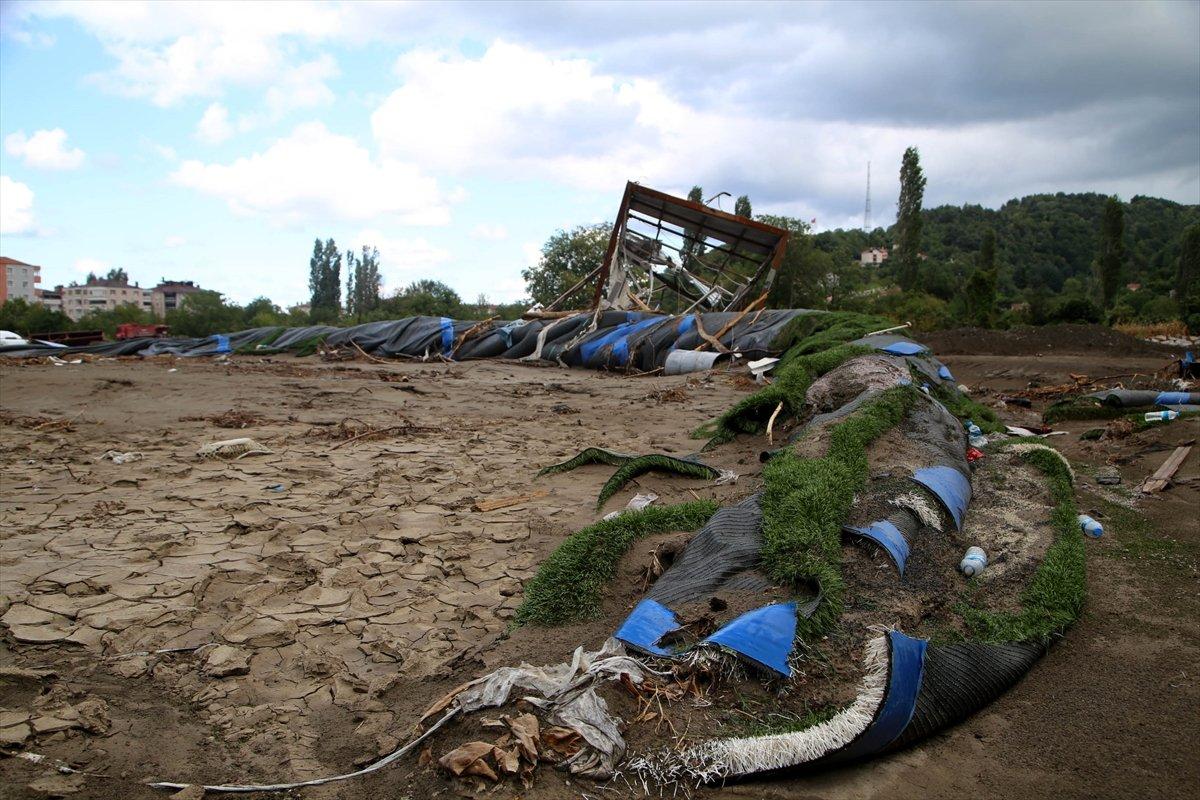 Kastamonu'daki sel felaketinde spor tesisleri de zarar gördü