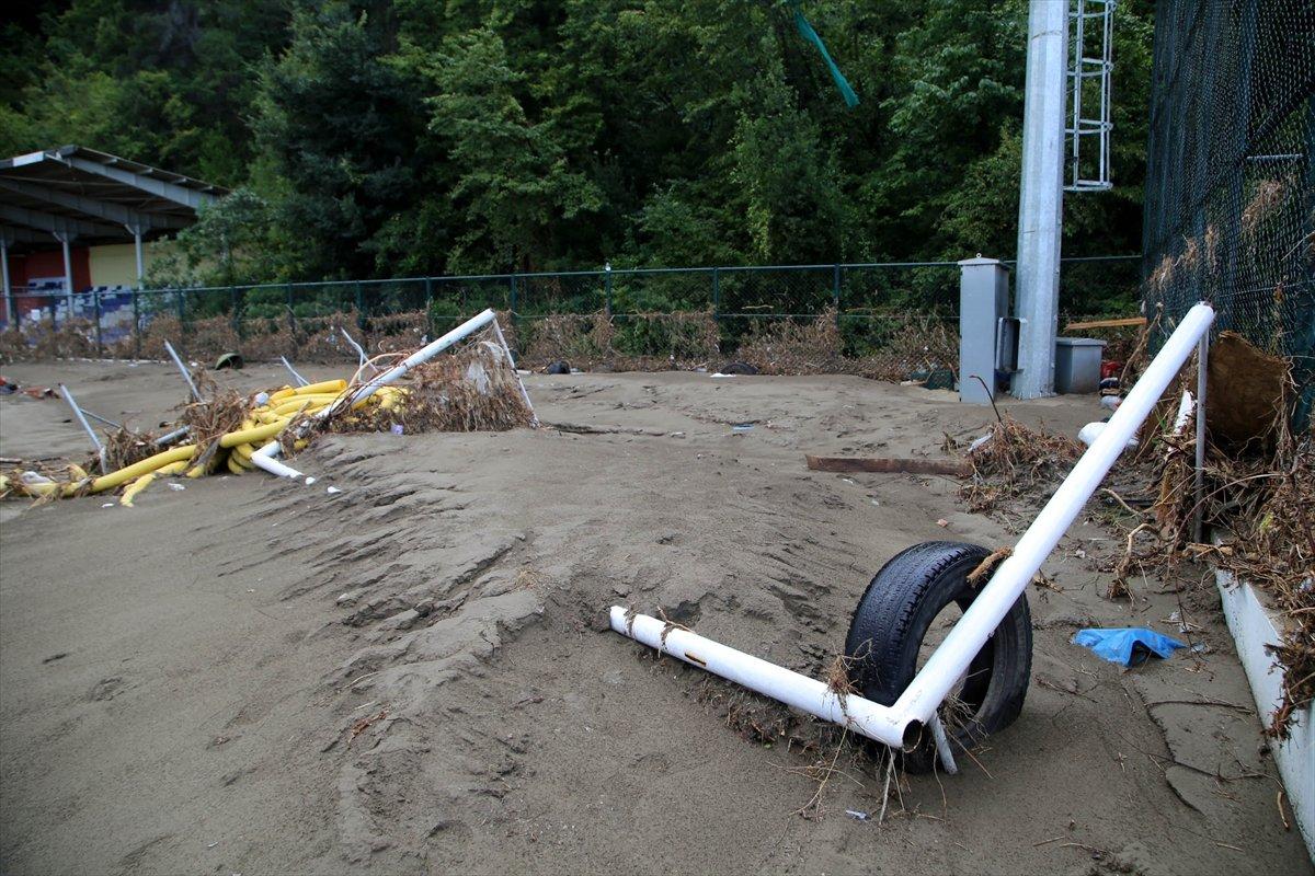 Kastamonu'daki sel felaketinde spor tesisleri de zarar gördü