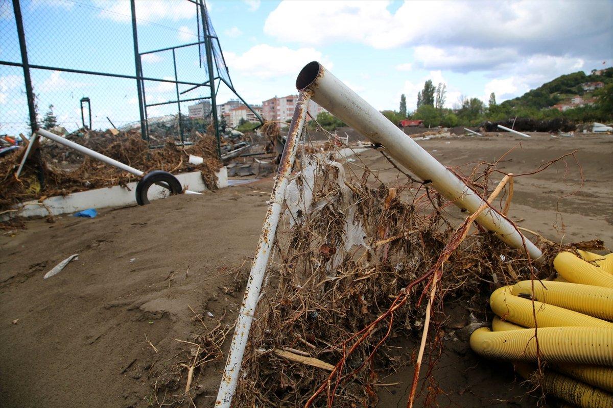 Kastamonu'daki sel felaketinde spor tesisleri de zarar gördü