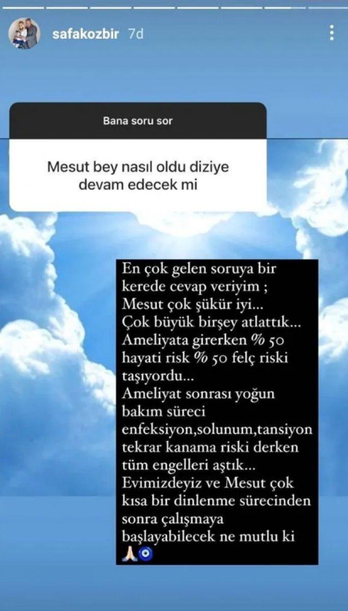 Şafak Özbir, Mesut Akusta'nın setlere döneceğini duyurdu