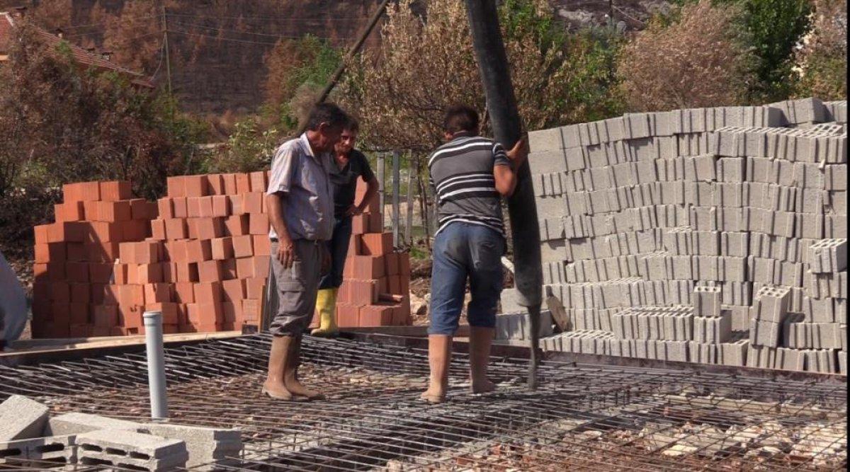 Isparta'da evi yanan kadın için seferber oldular