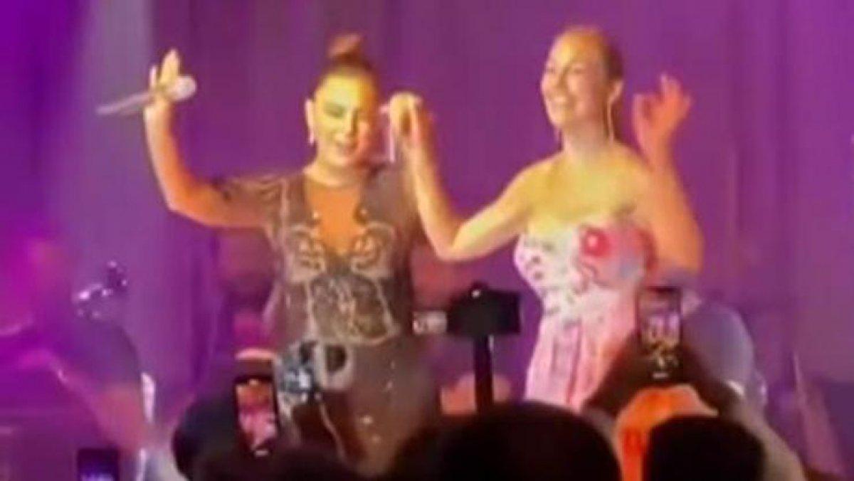 Ebru Gündeş ve Meryem Uzerli aynı sahnede! Antep çiftetellisiyle göbek attılar