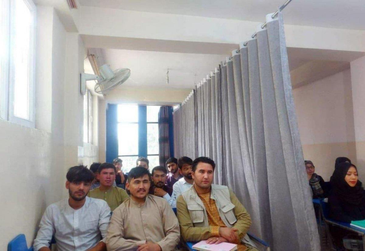 Taliban, kız ve erkek öğrencilerin arasına perde çekti