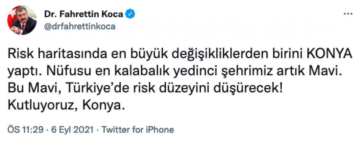 Fahrettin Koca: Konya 'mavi', Muş 'sarı' oldu