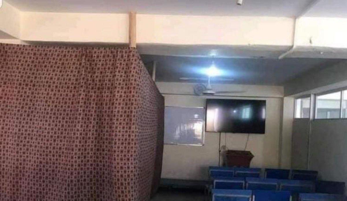 Taliban, kız ve erkek öğrencilerin arasına perde çekti