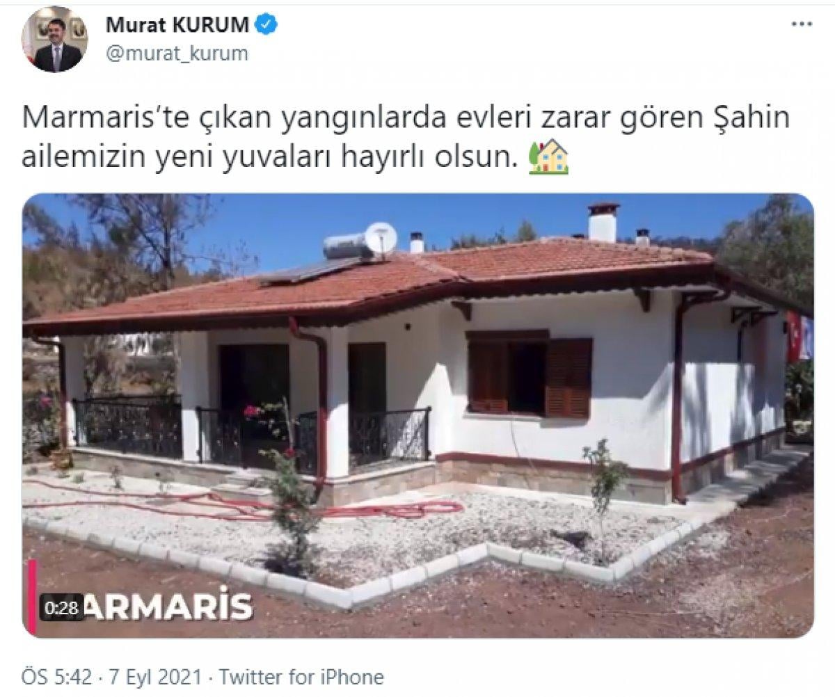 Antalya'da yaşlı çifte, yanan evlerinin yerine 17 günde yenisi teslim edildi
