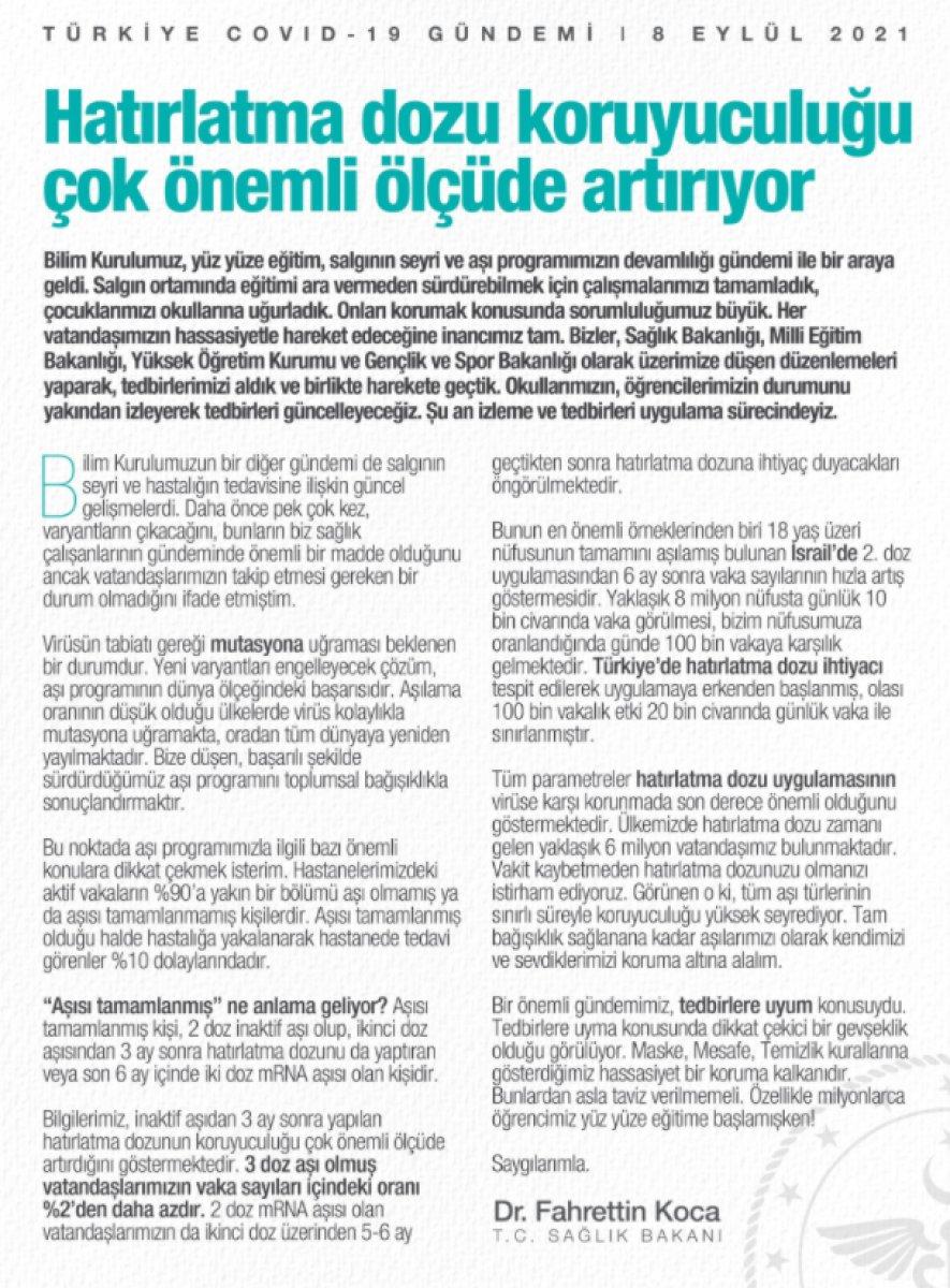 Fahrettin Koca: Öğrencilerimizin durumunu izleyerek tedbirleri güncelleyeceğiz