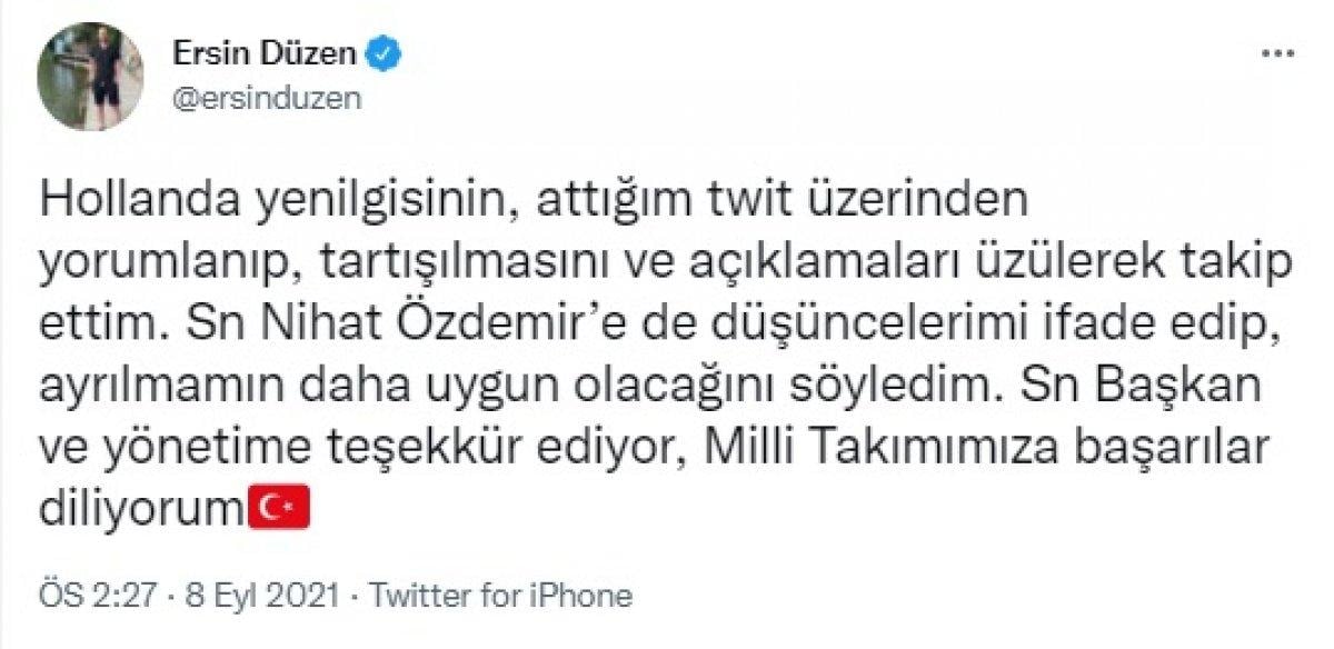 TFF Basın Danışmanı Ersin Düzen istifa etti! Maç sonrası paylaşımı olay yaratmıştı