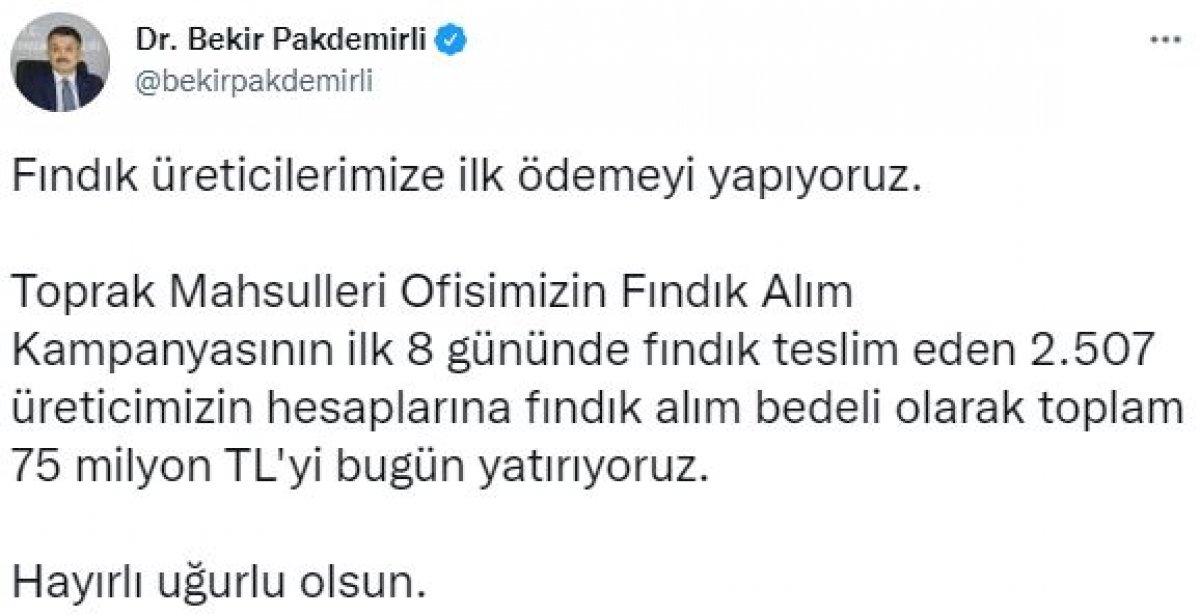 Fındık üreticilerine ilk ödeme bugün yapılıyor