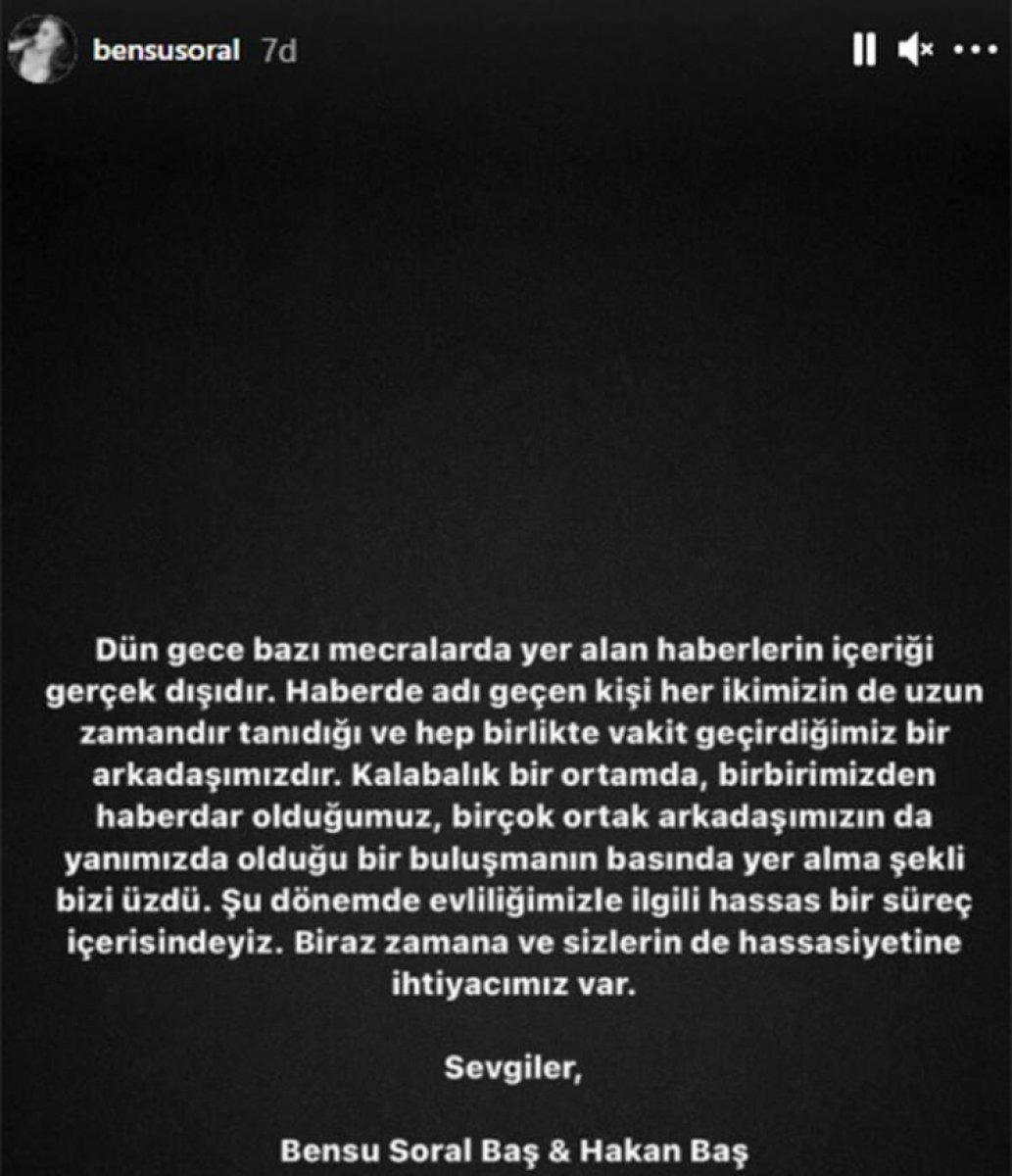 Bensu Soral ile Hakan Baş boşanacakları iddialarına cevap verdi