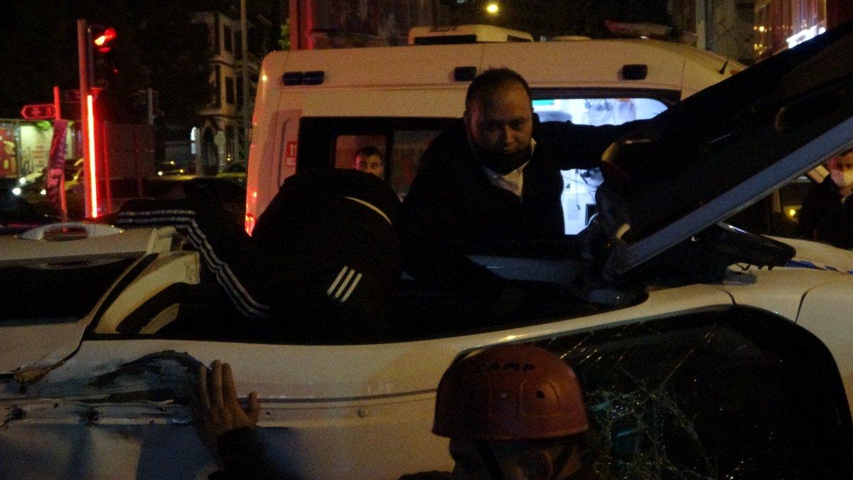 Çorum'da kaçan aracı kovalayan polis otomobili takla attı