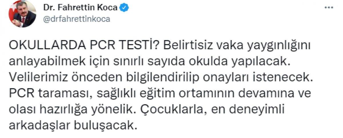 Okullarda yapılacak PCR testi için velilerden izin alınacak