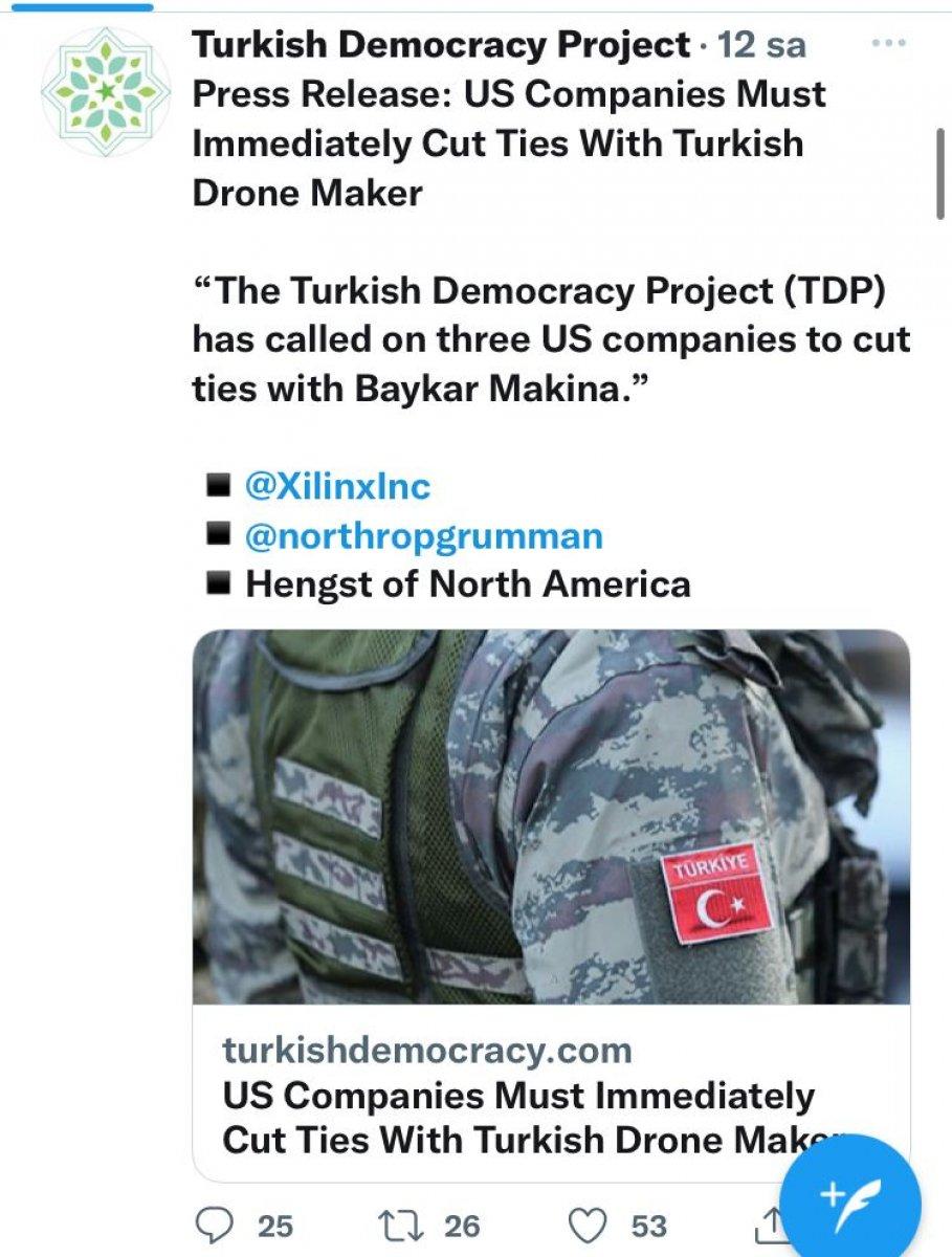 ABD'de FETÖ'cü yapılanma, Baykar'a CAATSA yaptırımı uygulanmasını istedi