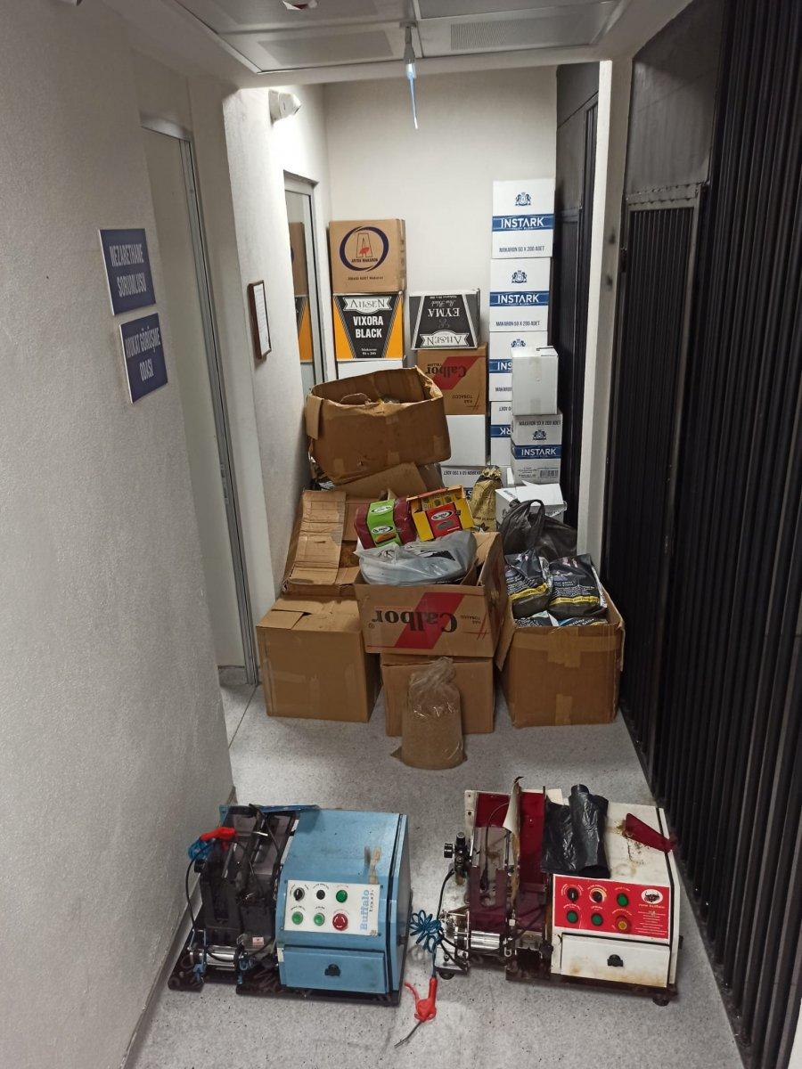 Kağıthane'de sigara imalatı yapılan marangozhaneye baskın