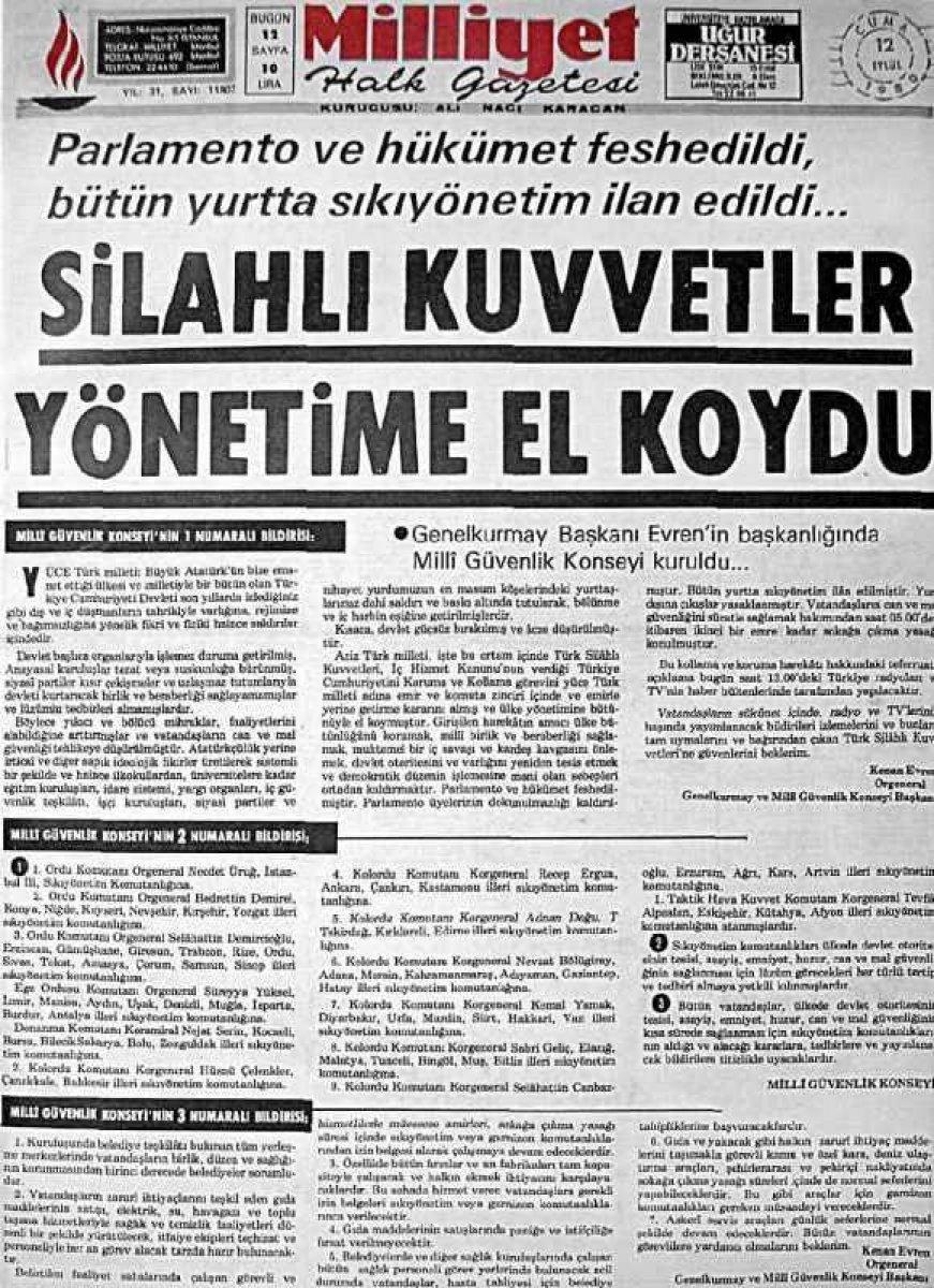 Vakanüvis yazdı: 12 Eylül basınını hatırlayalım