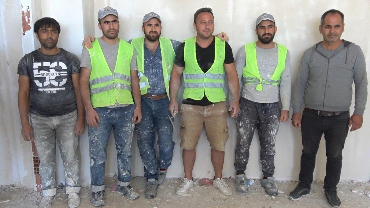 Edirne'de okul müdürü, öğrencilerine ayakkabı almak için inşaatta çalışıyor