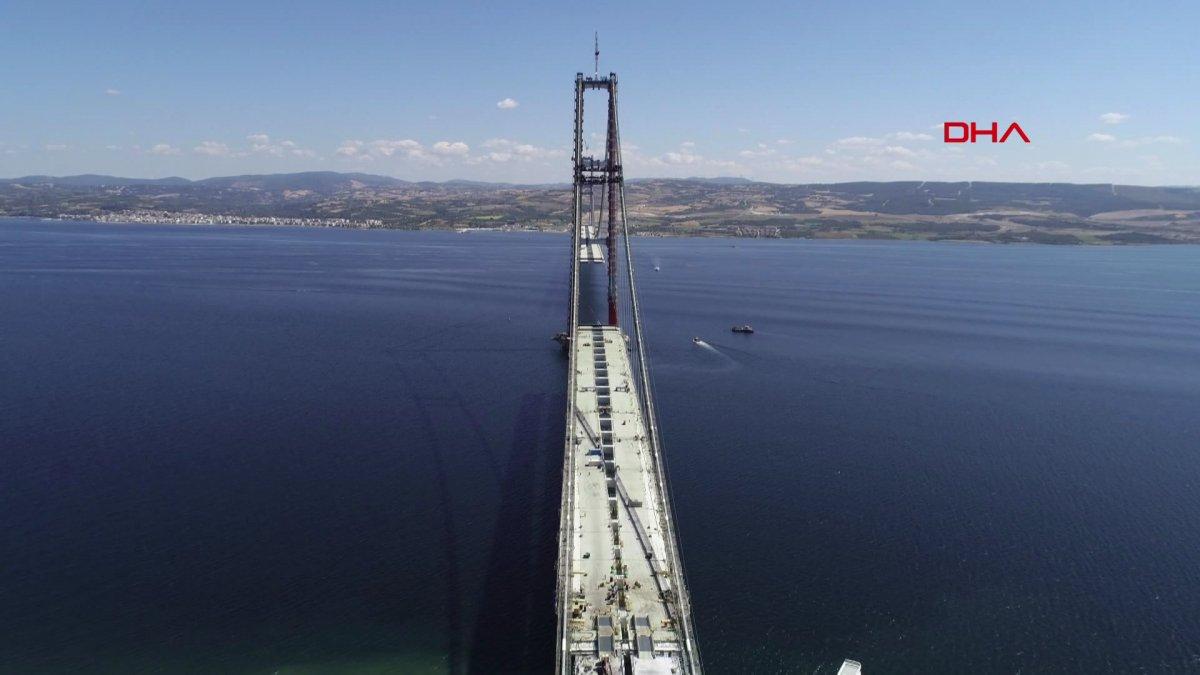 1915 Çanakkale Köprüsü'nün tamamlanan Lapseki yakasından geçiş yapıldı