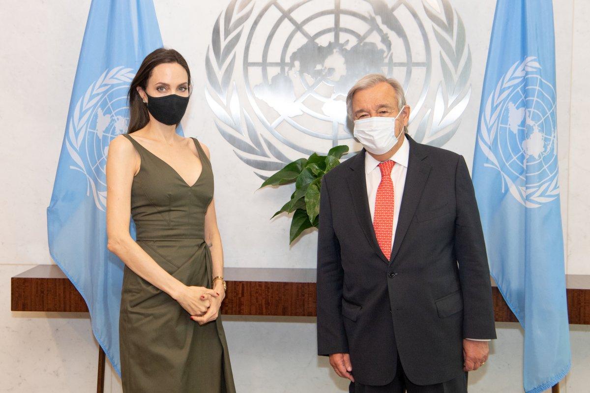 Antonio Guterres, iyi niyet elçisi Angelina Jolie ile görüştü