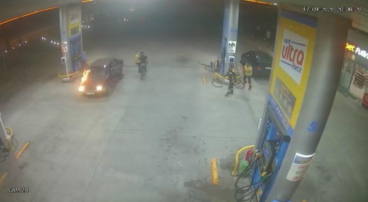 Çanakkale’deki benzin istasyonunda facianın eşiğinden dönüldü