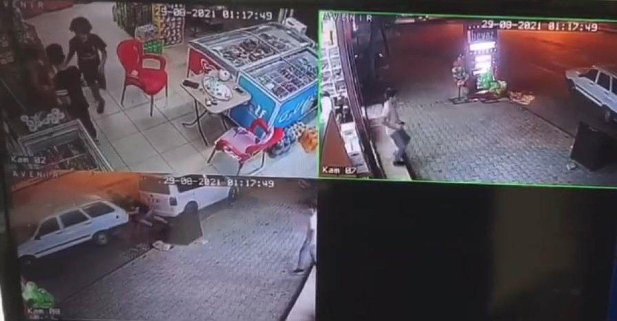 Isparta'da freni boşalan otomobili esnaf durdurdu