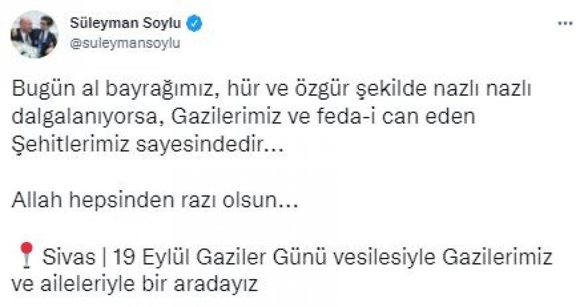 İçişleri Bakanı Süleyman Soylu, şehit yakınları ve gazilerle bir araya geldi