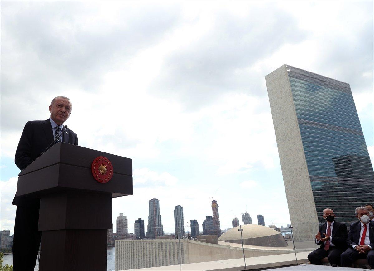 Cumhurbaşkanı Erdoğan, New York'ta Türkevi Binası'nın açılışı töreninde