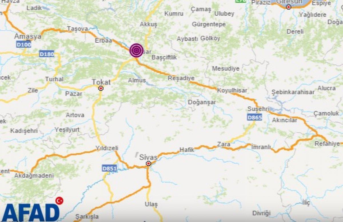 Tokat'ta 4,3 büyüklüğünde deprem