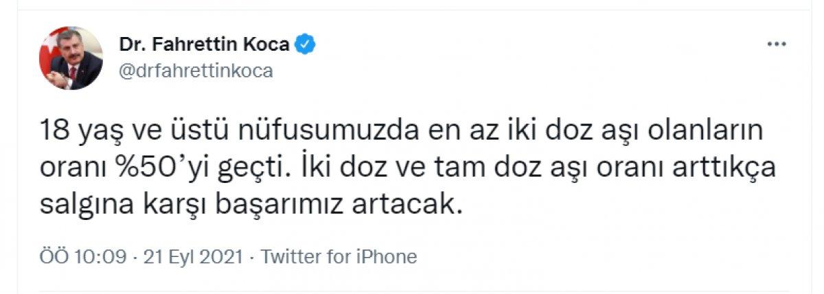 Fahrettin Koca: Aşı oranı arttıkça salgına karşı başarı da artacak