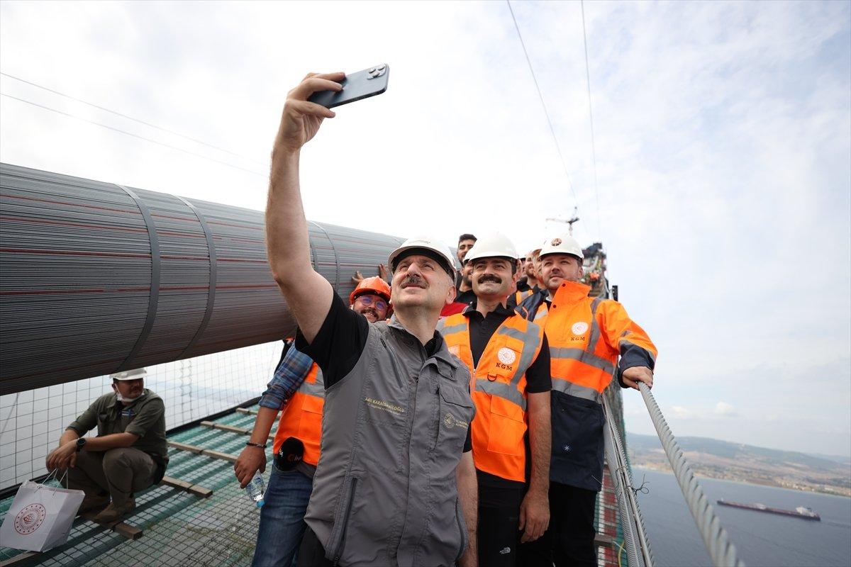 Adil Karaismailoğlu, Çanakkale 1915 Köprüsü'nün zirvesinde konuştu