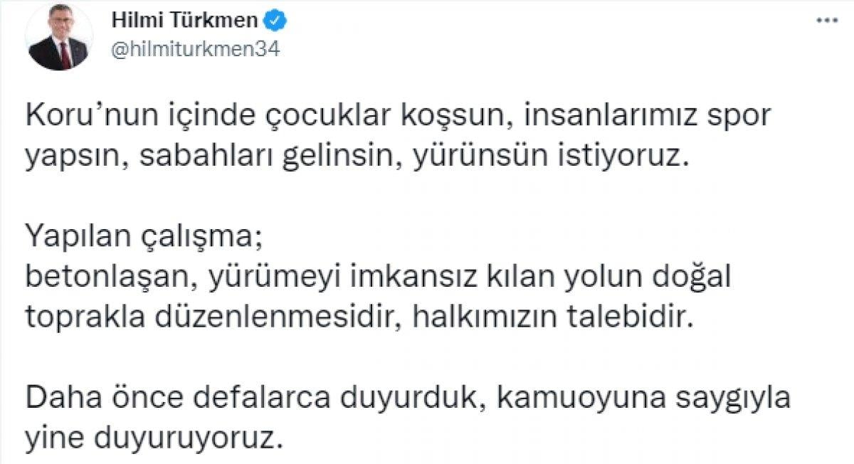 Üsküdar Belediyesi'nden Validebağ Korusu'na ilişkin açıklama