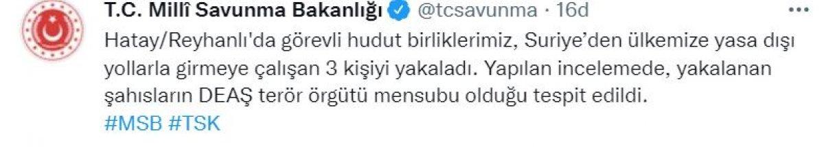 Suriye'den giriş yapmaya çalışan 3 DEAŞ'lı yakalandı