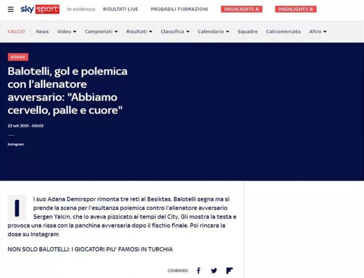 Balotelli'nin yaptığı hareket dünya basınında manşet oldu