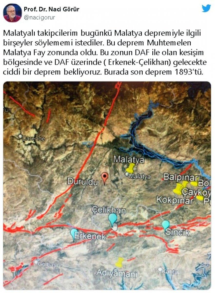 Naci Görür: Malatya'da büyük bir deprem bekliyoruz