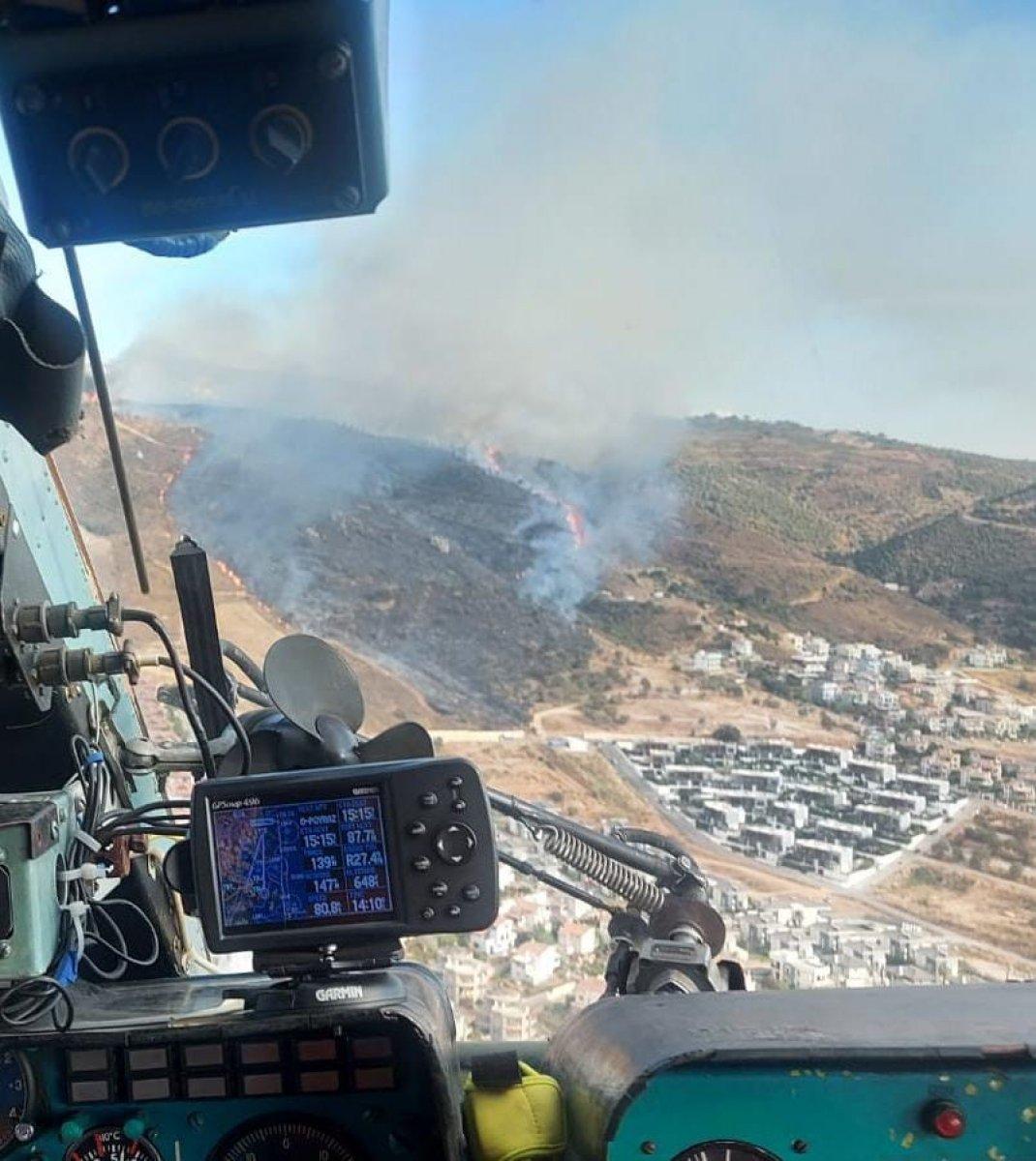 İzmir'de makilik alanda yangın çıktı