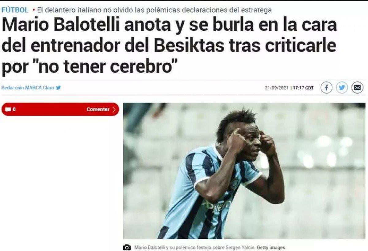 Balotelli'nin yaptığı hareket dünya basınında manşet oldu
