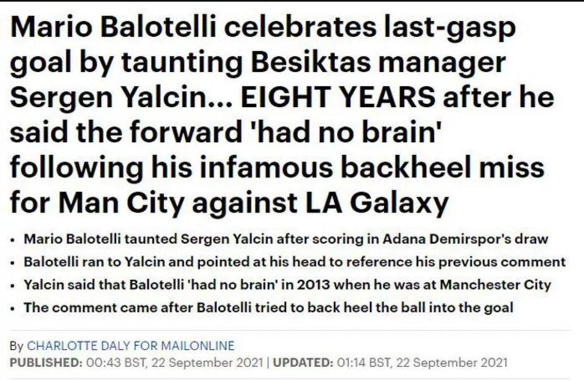 Balotelli'nin yaptığı hareket dünya basınında manşet oldu