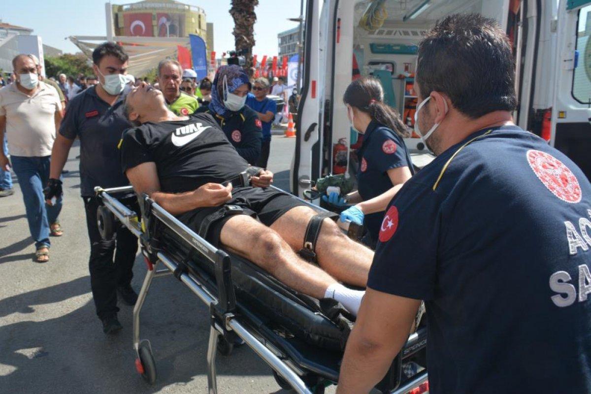 Aydın'da fenalaşan koşucu yarışmayı emekleyerek kazandı