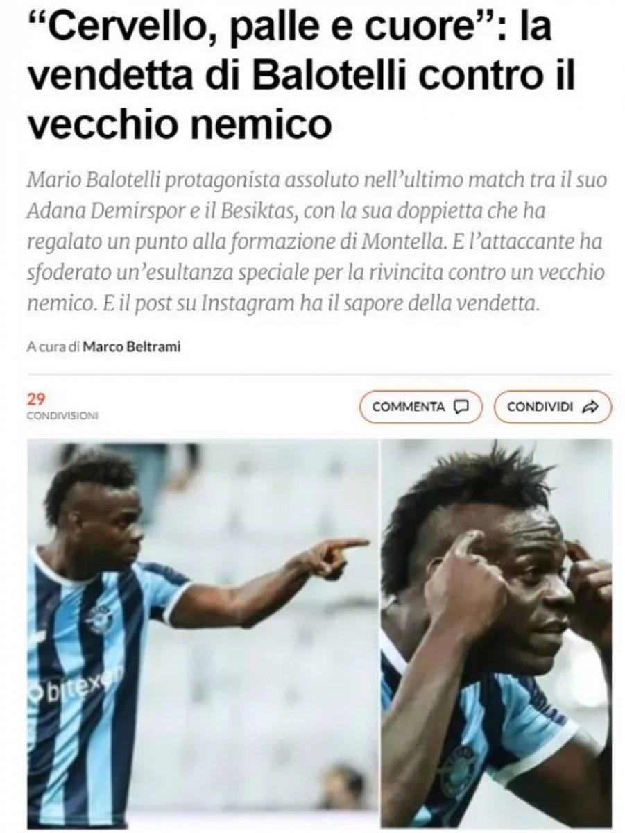 Balotelli'nin yaptığı hareket dünya basınında manşet oldu