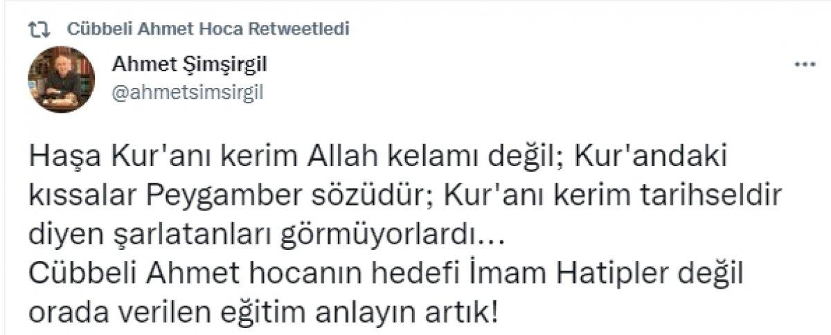 Cübbeli Ahmet'ten imam hatip tepkilerine ilk cevap