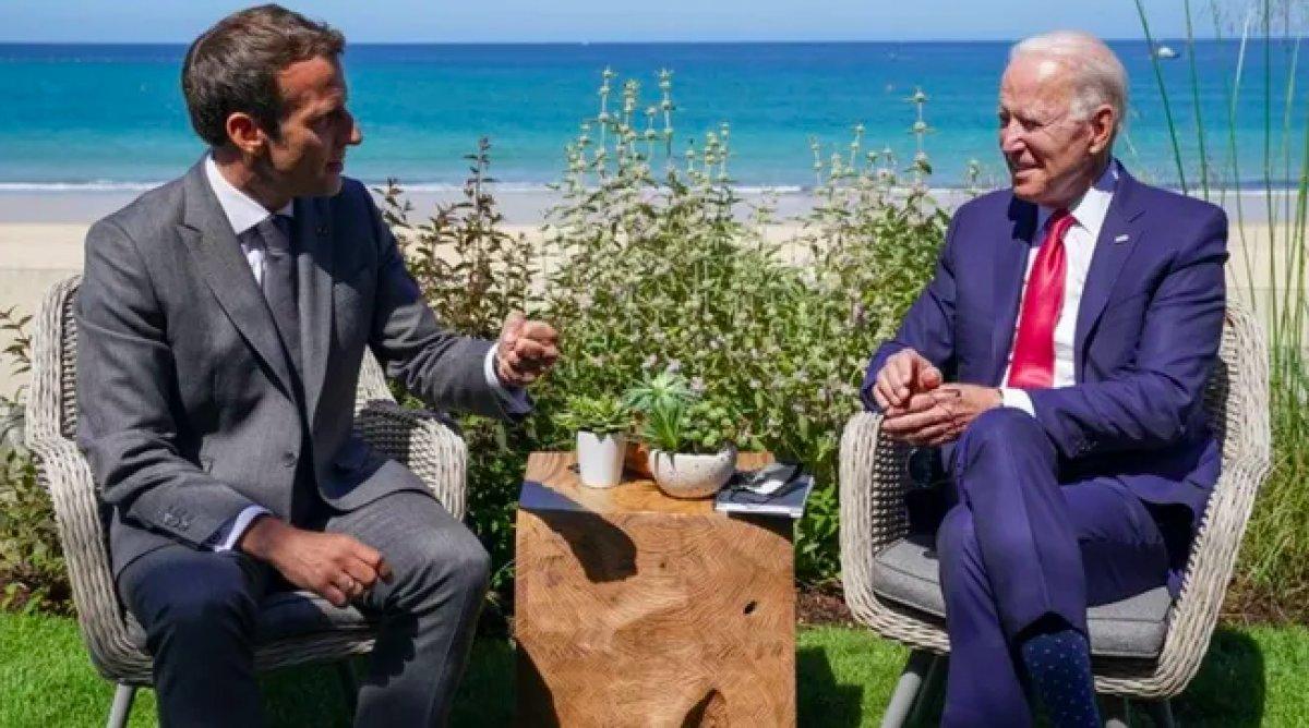Emmanuel Macron ve Joe Biden, denizaltı krizini telefonda görüştü