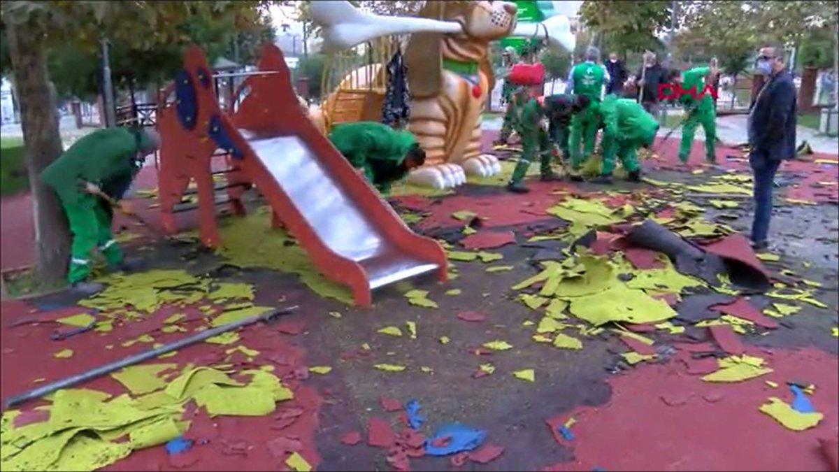 Küçükçekmece’de, çocuk parkındaki PKK/KCK sembollerine ilişkin davada hapis istemi