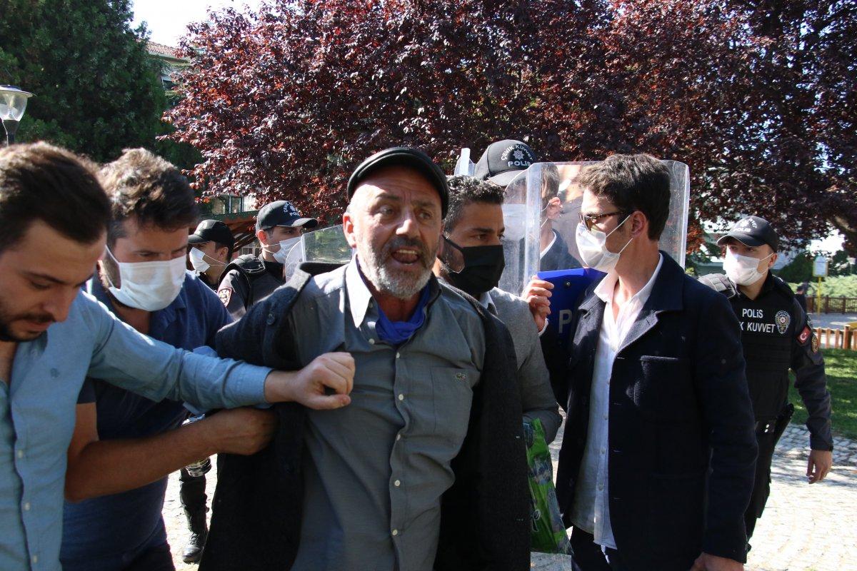 Ankara'da aşı karşıtlarının mitinginde arbede çıktı