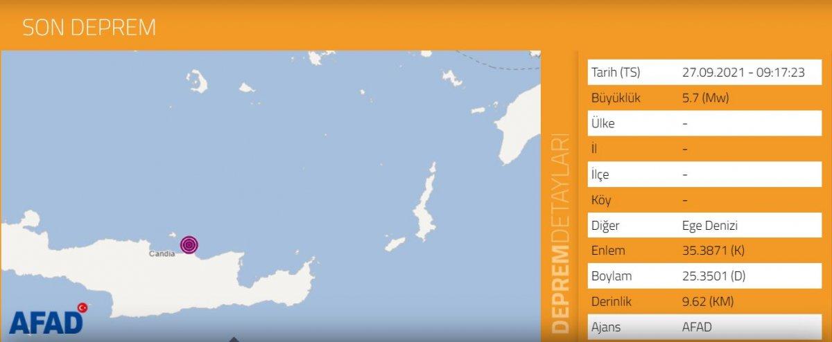 Yunanistan'ın Girit Adası'nda 6.5 büyüklüğünde deprem oldu