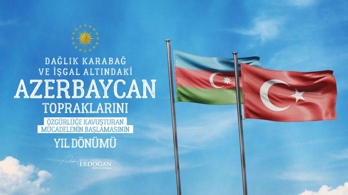 Cumhurbaşkanı Erdoğan, Karabağ zaferine ilişkin paylaşım yaptı