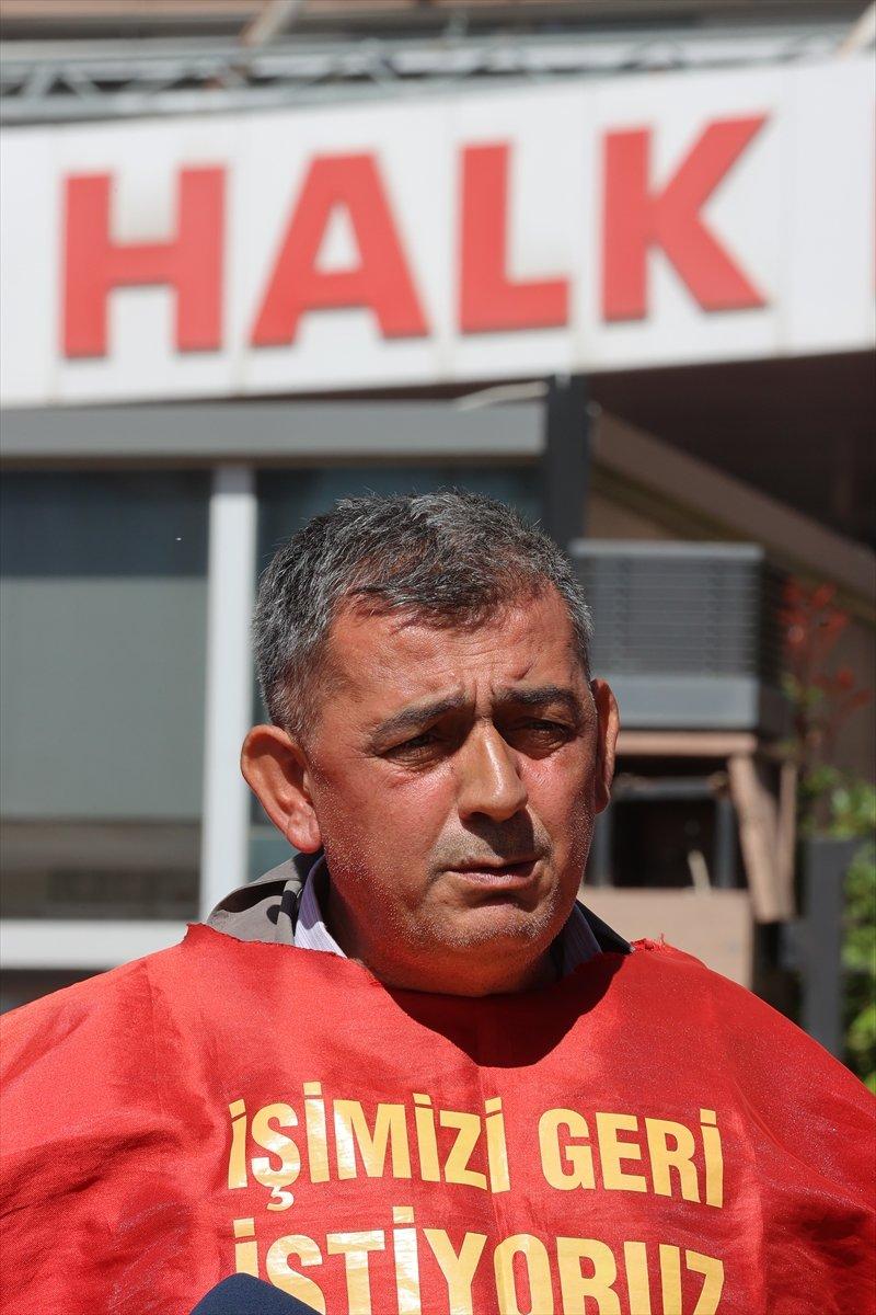 İşten çıkarılan işçiler CHP Genel Merkezi önünde basın açıklaması yaptı