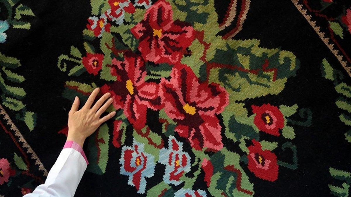 Erzurum'da asırlık Bardız kilimi, eski motifleriyle yeniden dokunuyor