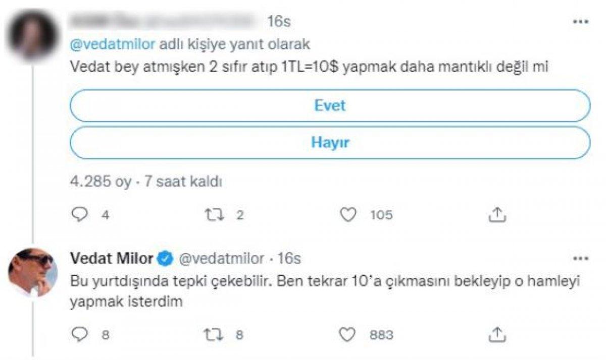 Vedat Milor'dan dolar tavsiyesi