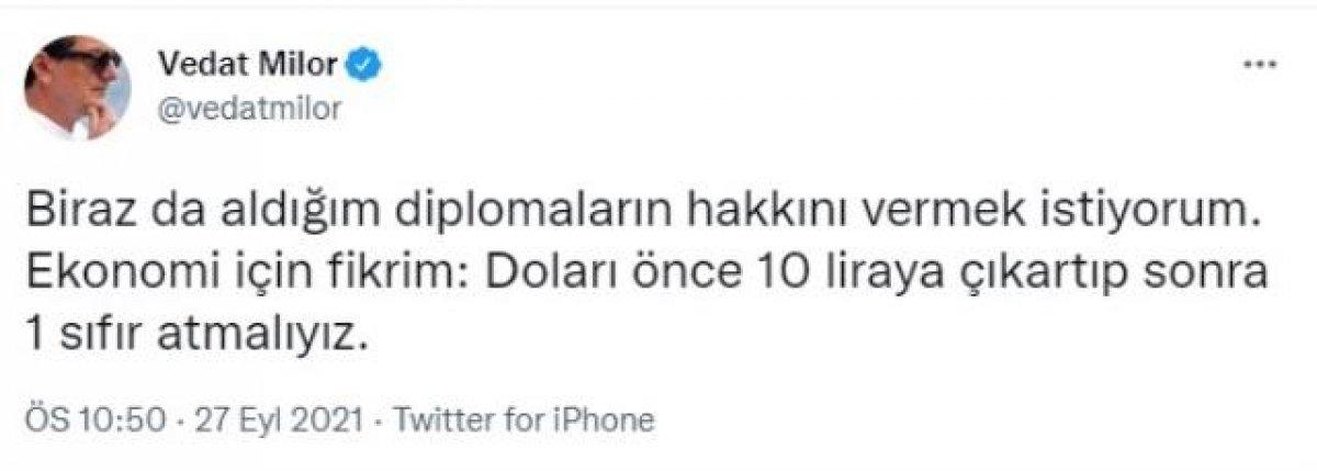 Vedat Milor'dan dolar tavsiyesi