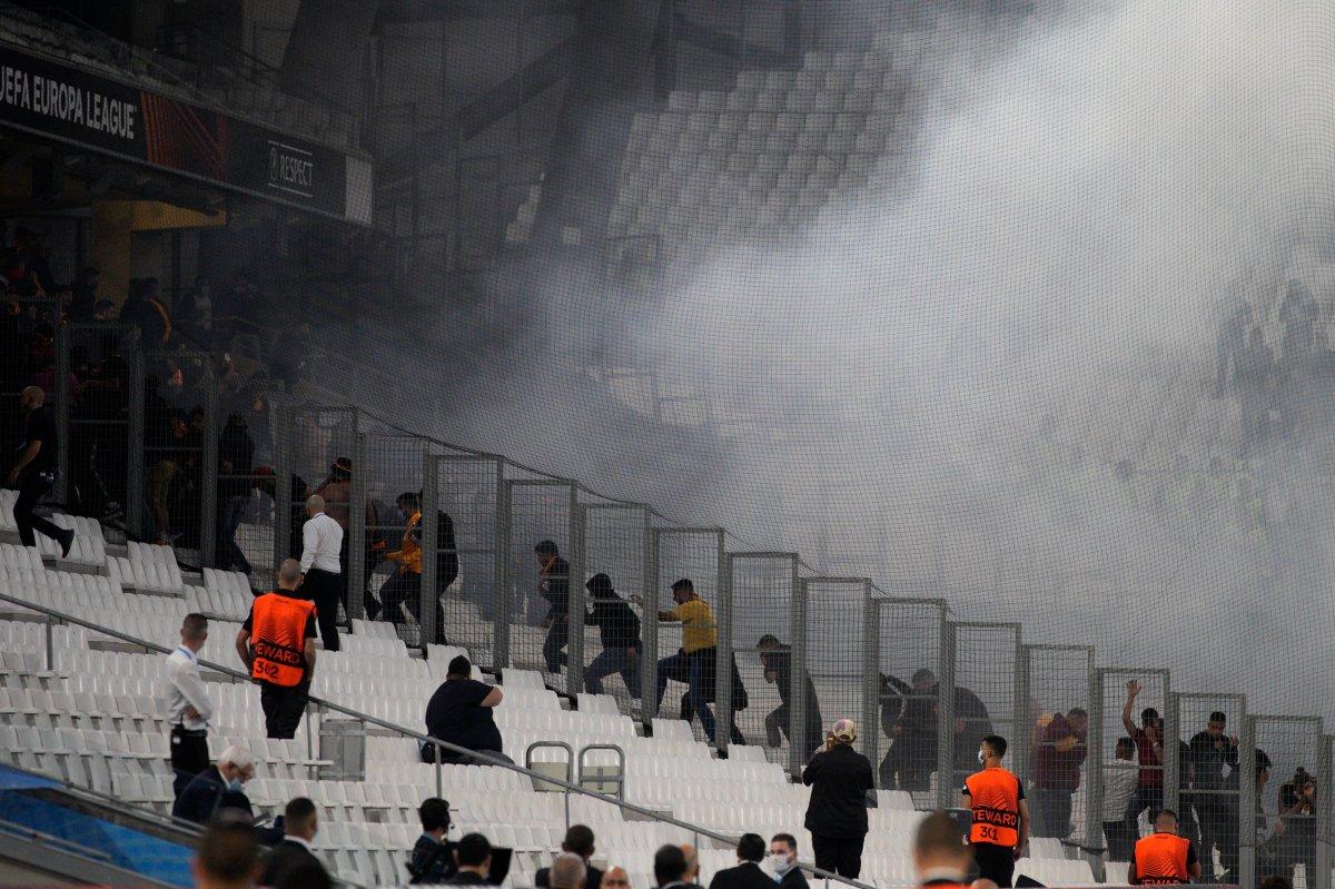 Marsilya-Galatasaray maçında olay çıktı